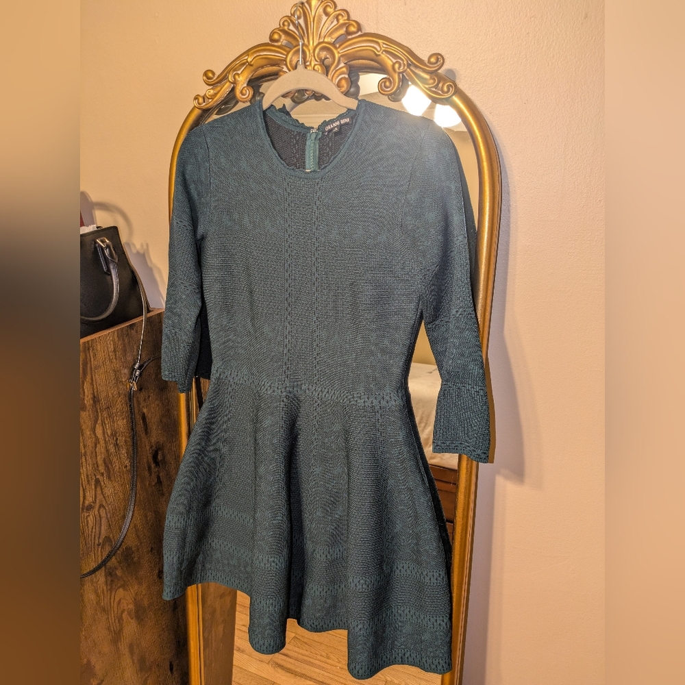 Elegant Teal Knit Dress